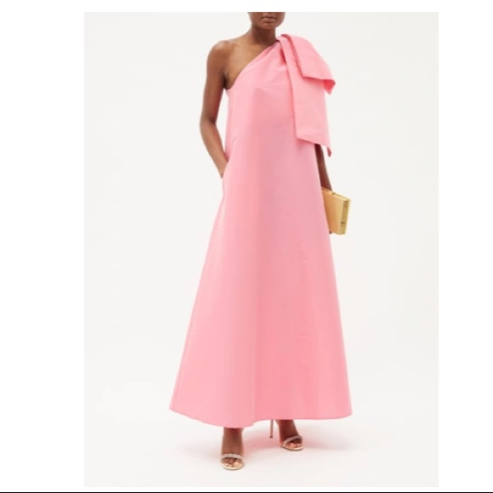 Bernadette Winnie Bow-Shoulder Taffetta Gown